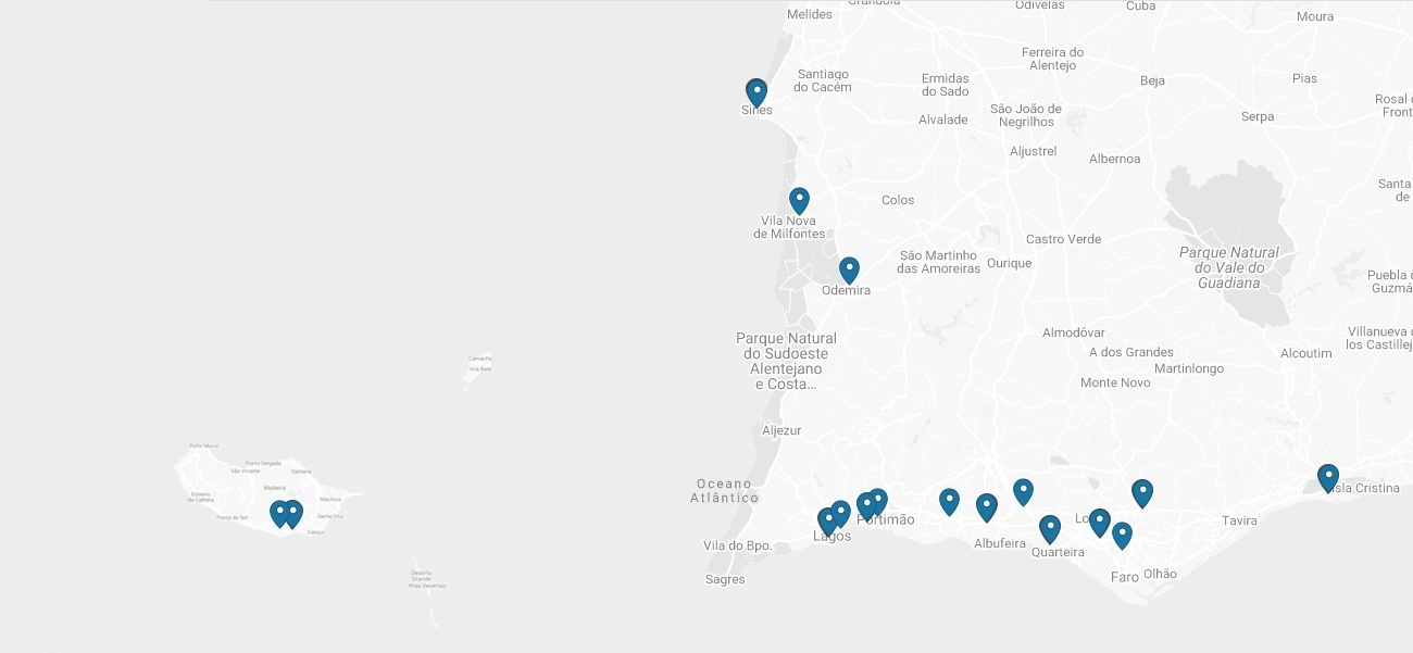 Madeira and Algarve map