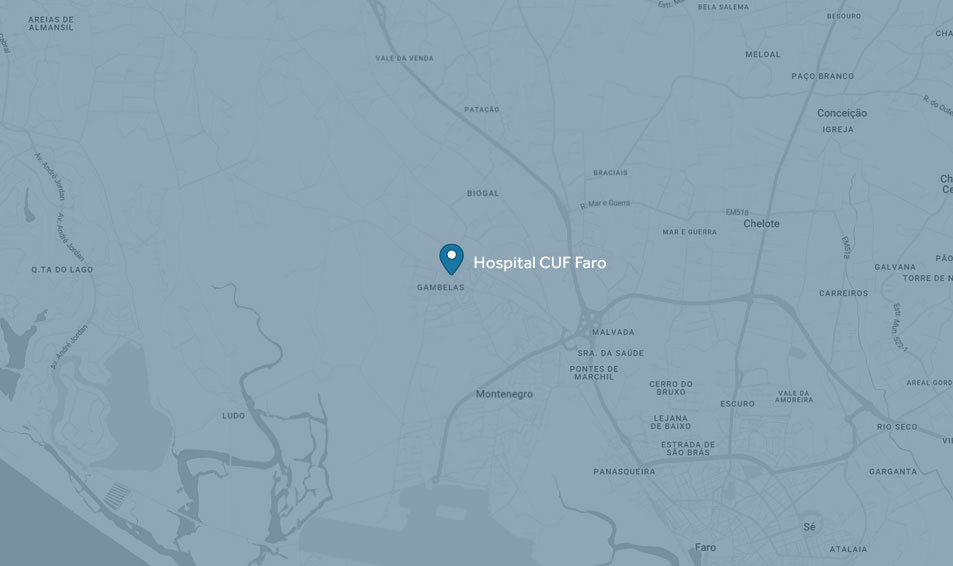 Hospital Particular do Algarve - Gambelas — mapa